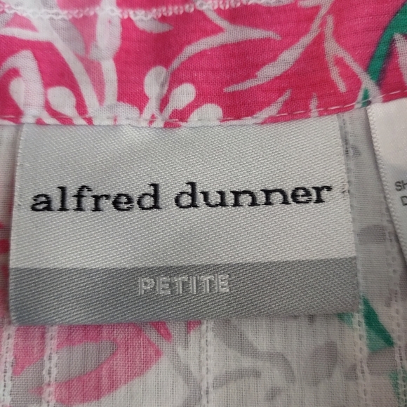 Alfred Dunner Blouse Womens Multicolor Floral Print Button Up Shortsleeve Sz 16P - Picture 9 of 10